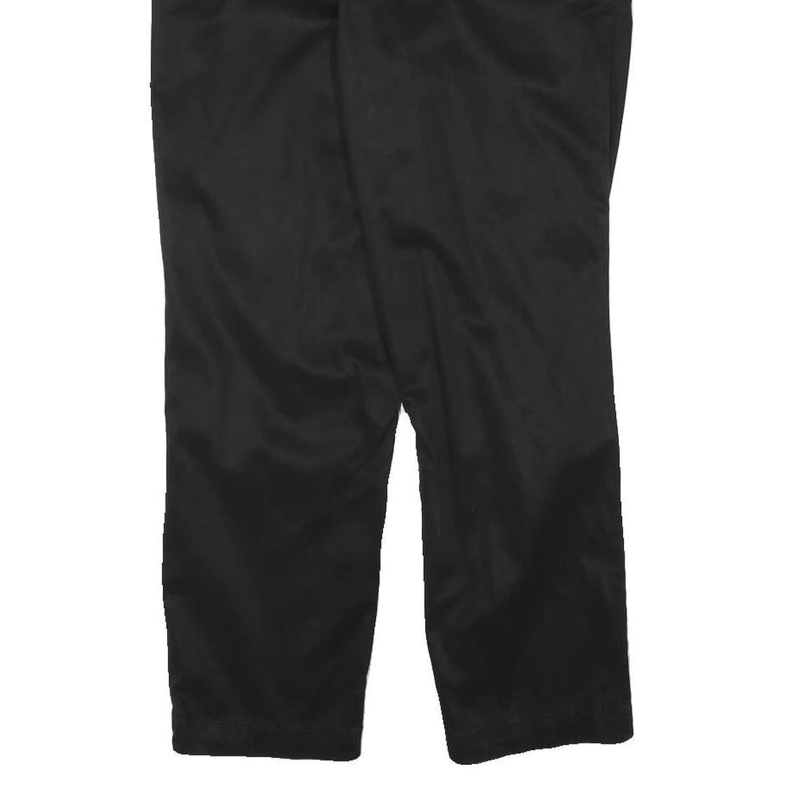 NAUTICA Womens Black Cotton Blend Slim Straight Trousers W33 L26 Stylish Casual