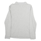 NAUTICA Mens Grey Long Sleeve Plain Polo Shirt L Cotton Classic Fit Button