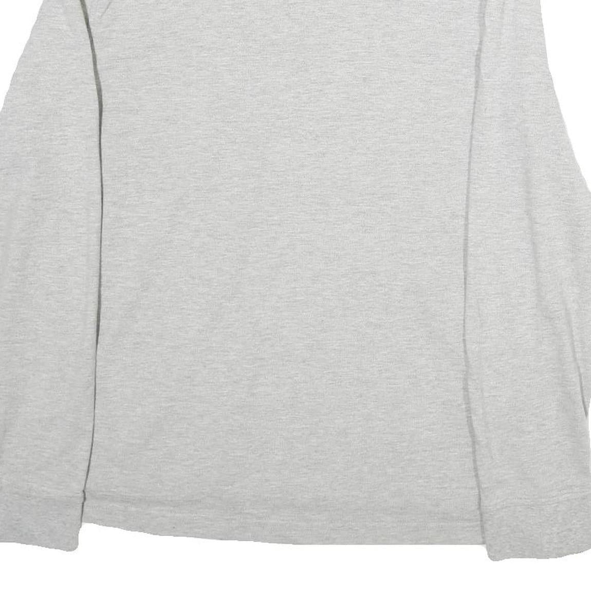 NAUTICA Mens Grey Long Sleeve Plain Polo Shirt L Cotton Classic Fit Button