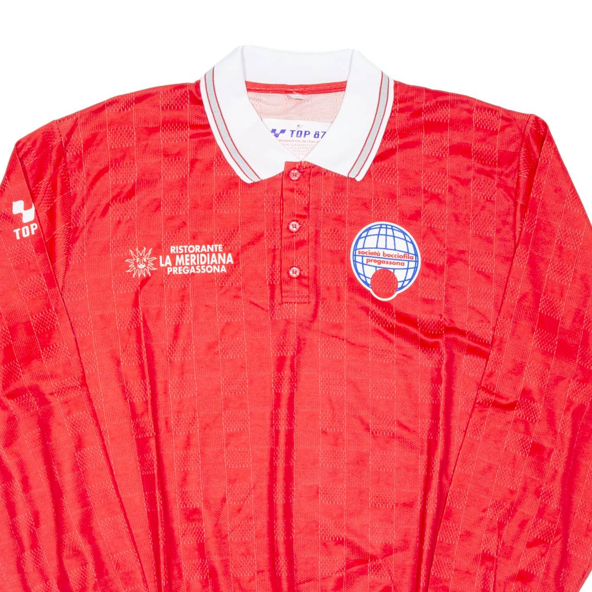 Mens Polo Shirt Red Long Sleeve XL