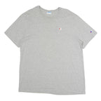 CHAMPION Mens Grey Crew Neck Short Sleeve T-Shirt L Classic Cotton Logo