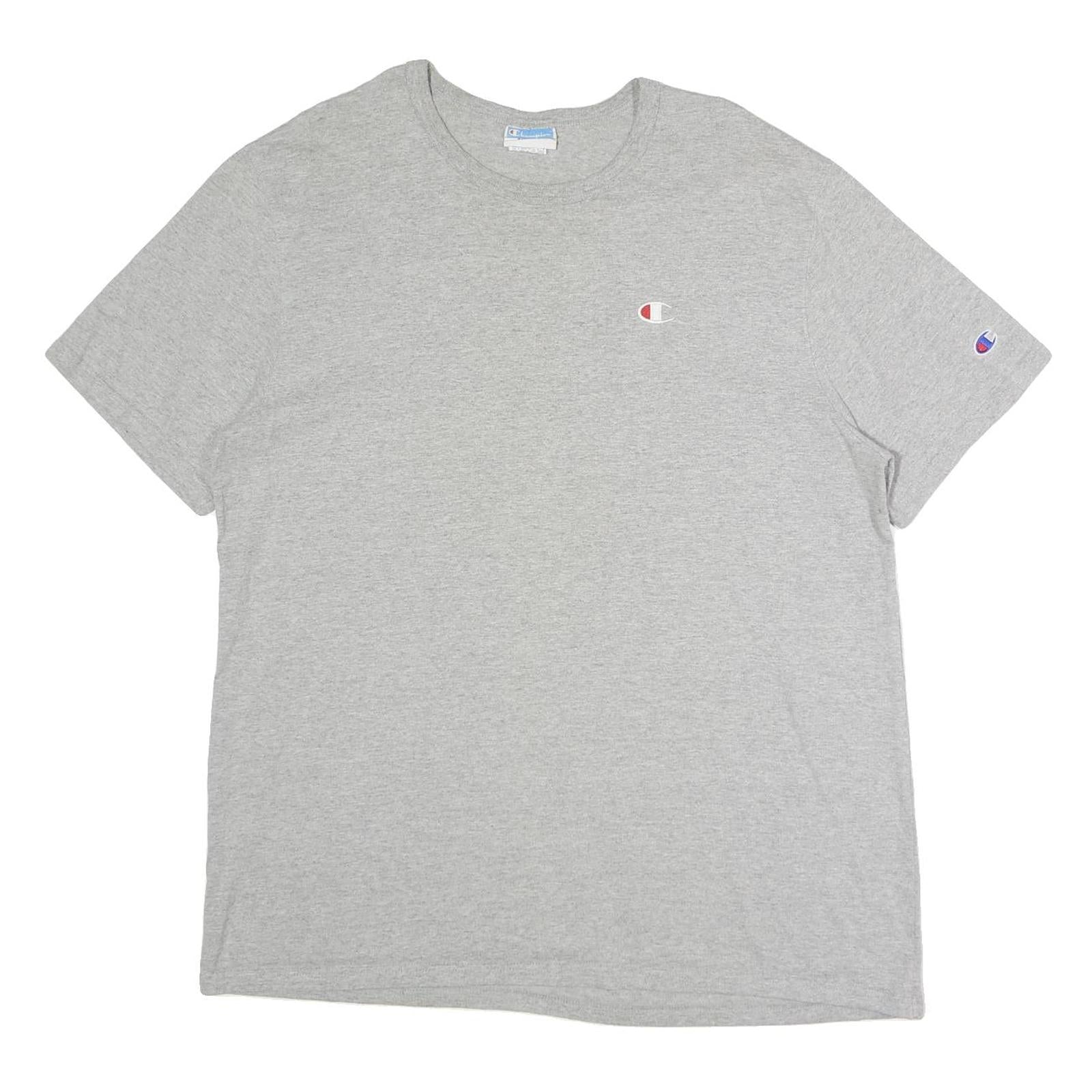 CHAMPION Mens Grey Crew Neck Short Sleeve T-Shirt L Classic Cotton Logo