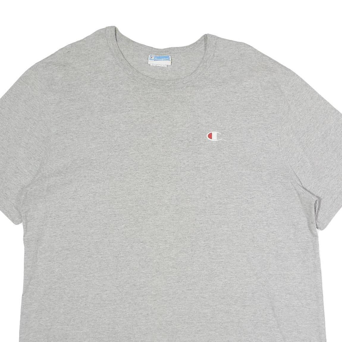 CHAMPION Mens Grey Crew Neck Short Sleeve T-Shirt L Classic Cotton Logo