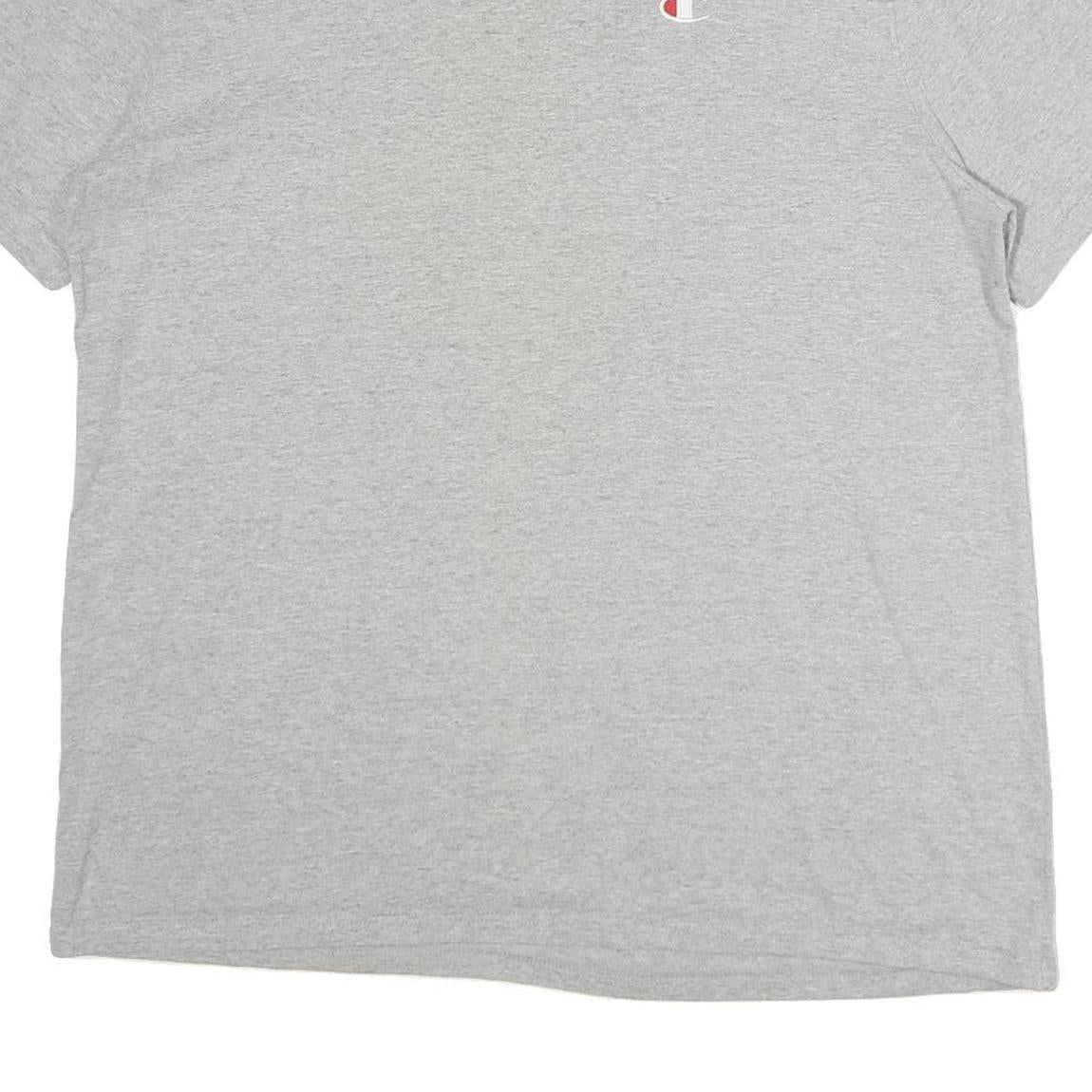 CHAMPION Mens Grey Crew Neck Short Sleeve T-Shirt L Classic Cotton Logo