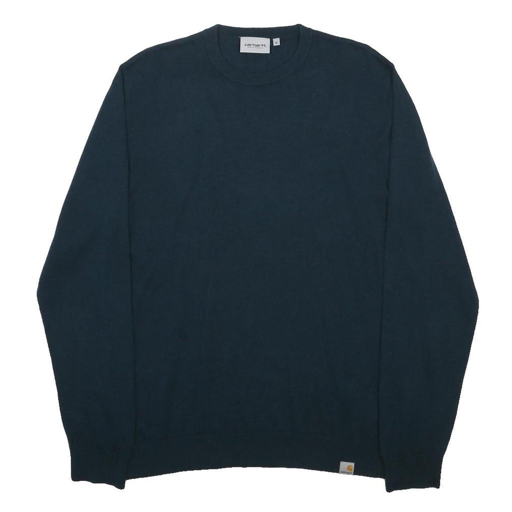 CARHARTT WIP Mens Blue Plain Jumper Crew Neck Basic Knit M Casual