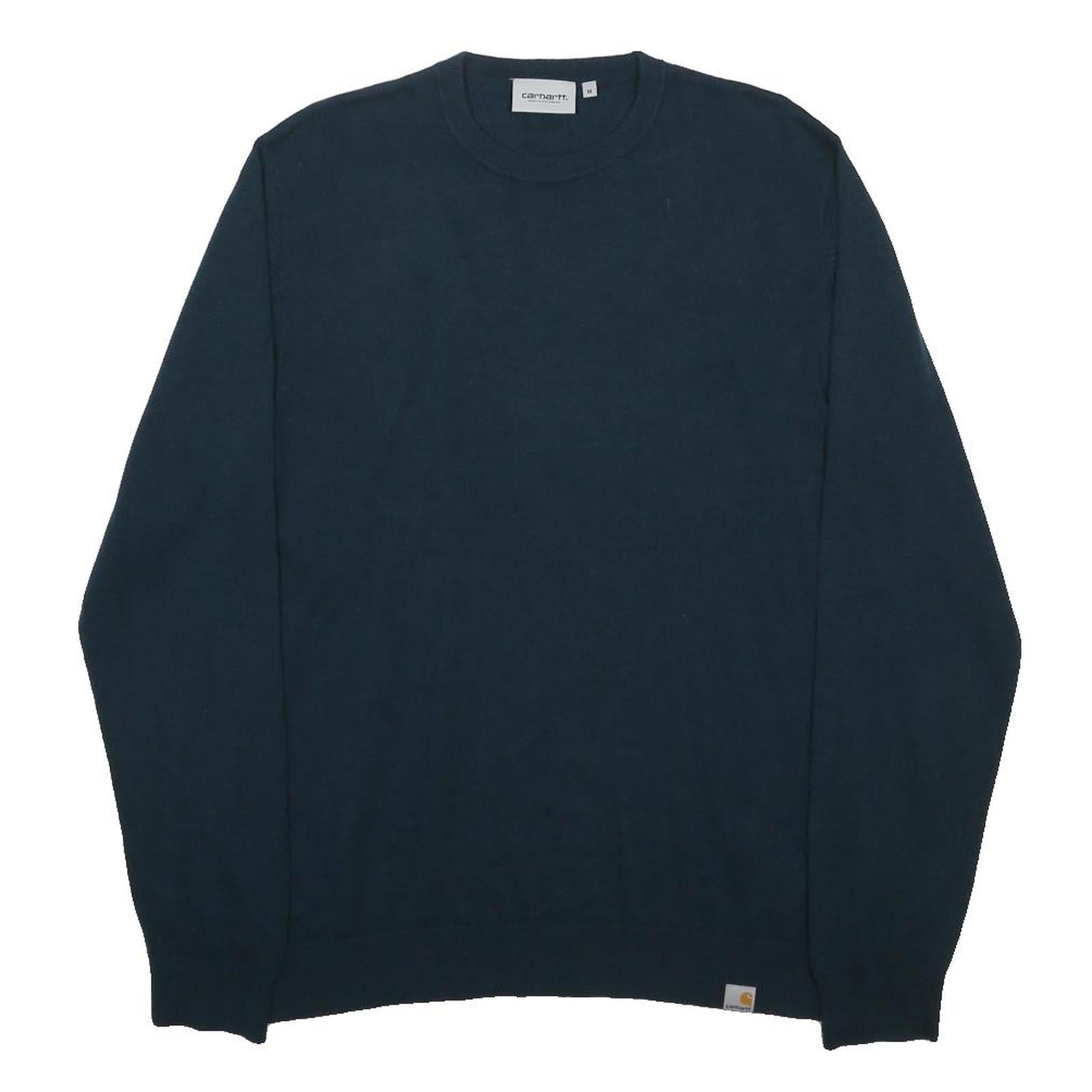 CARHARTT WIP Mens Blue Plain Jumper Crew Neck Basic Knit M Casual
