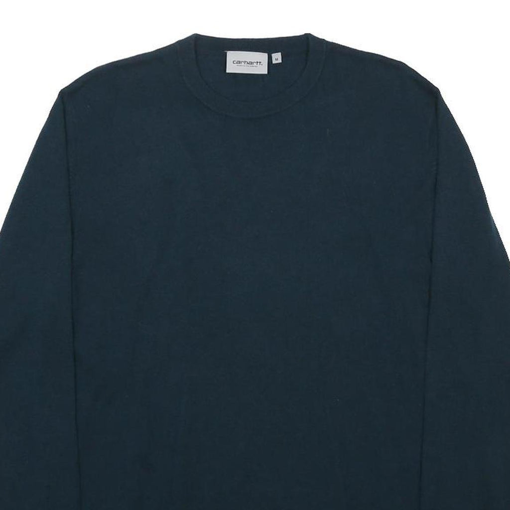 CARHARTT WIP Mens Blue Plain Jumper Crew Neck Basic Knit M Casual