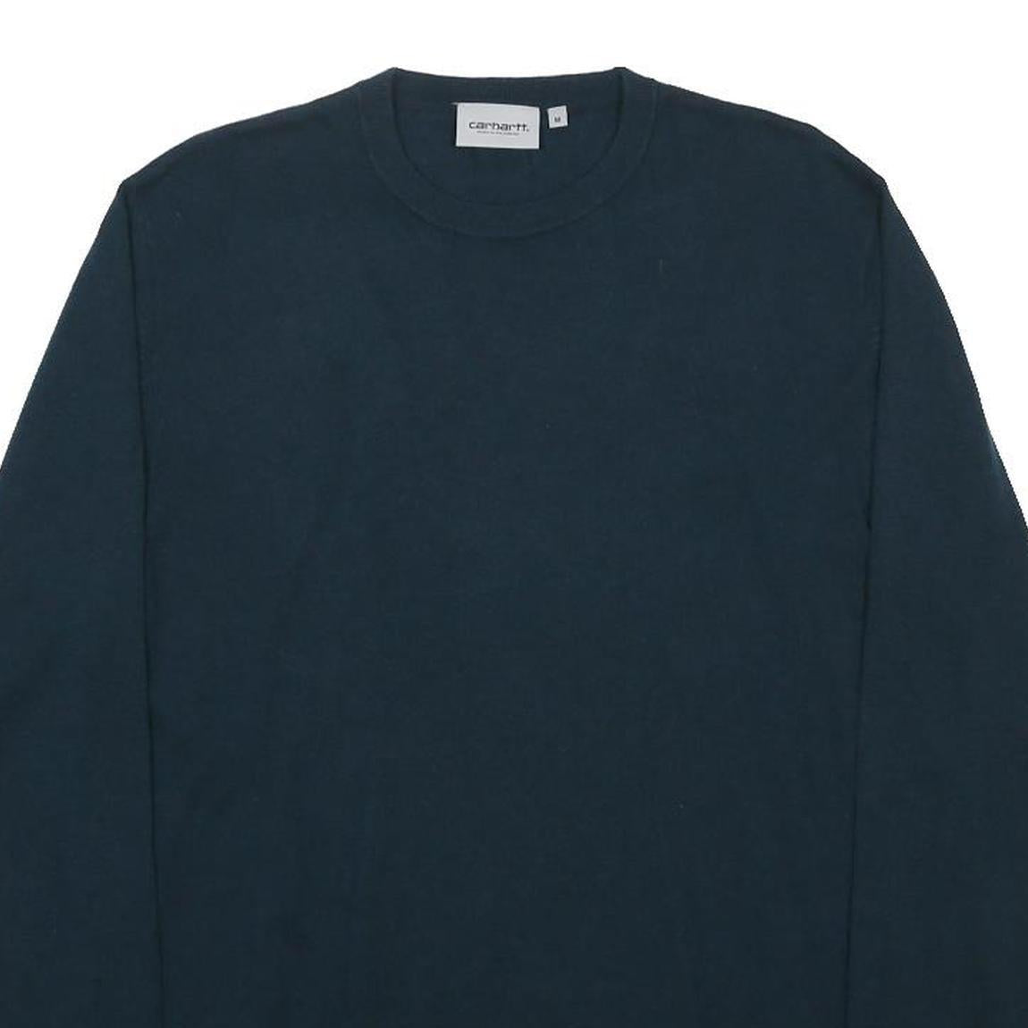 CARHARTT WIP Mens Blue Plain Jumper Crew Neck Basic Knit M Casual