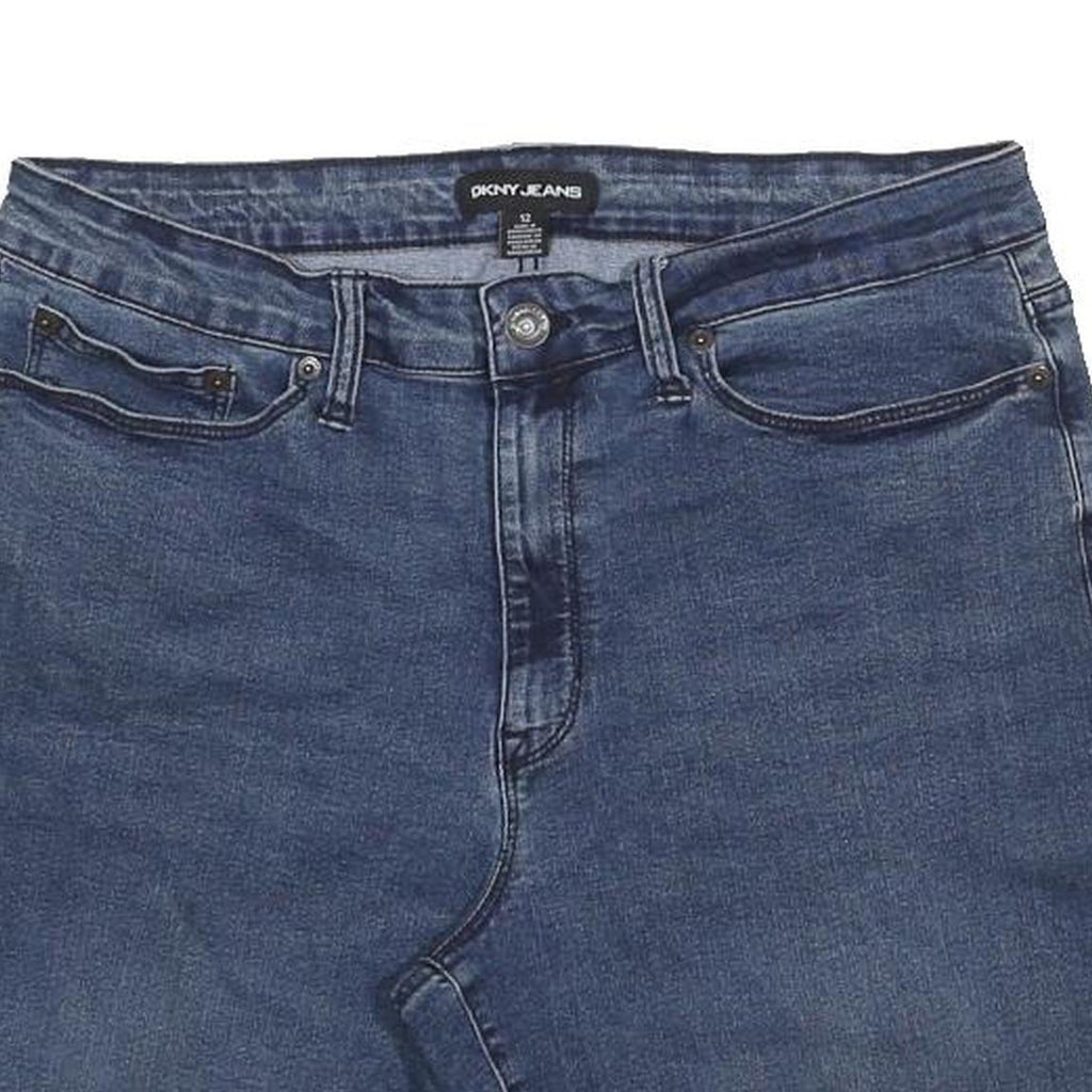 DKNY Womens Denim Blue Casual Shorts L W32 Cotton Blend Comfortable Stylish