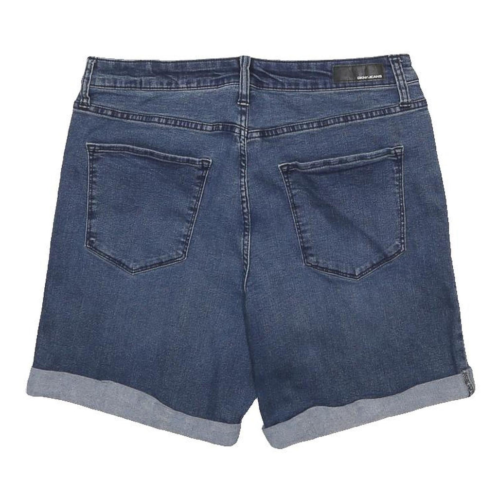 DKNY Womens Denim Blue Casual Shorts L W32 Cotton Blend Comfortable Stylish