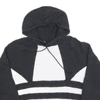 ADIDAS Womens Black & White Colourblock Pullover Hoodie UK 14 Cotton Blend