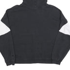 ADIDAS Womens Black & White Colourblock Pullover Hoodie UK 14 Cotton Blend