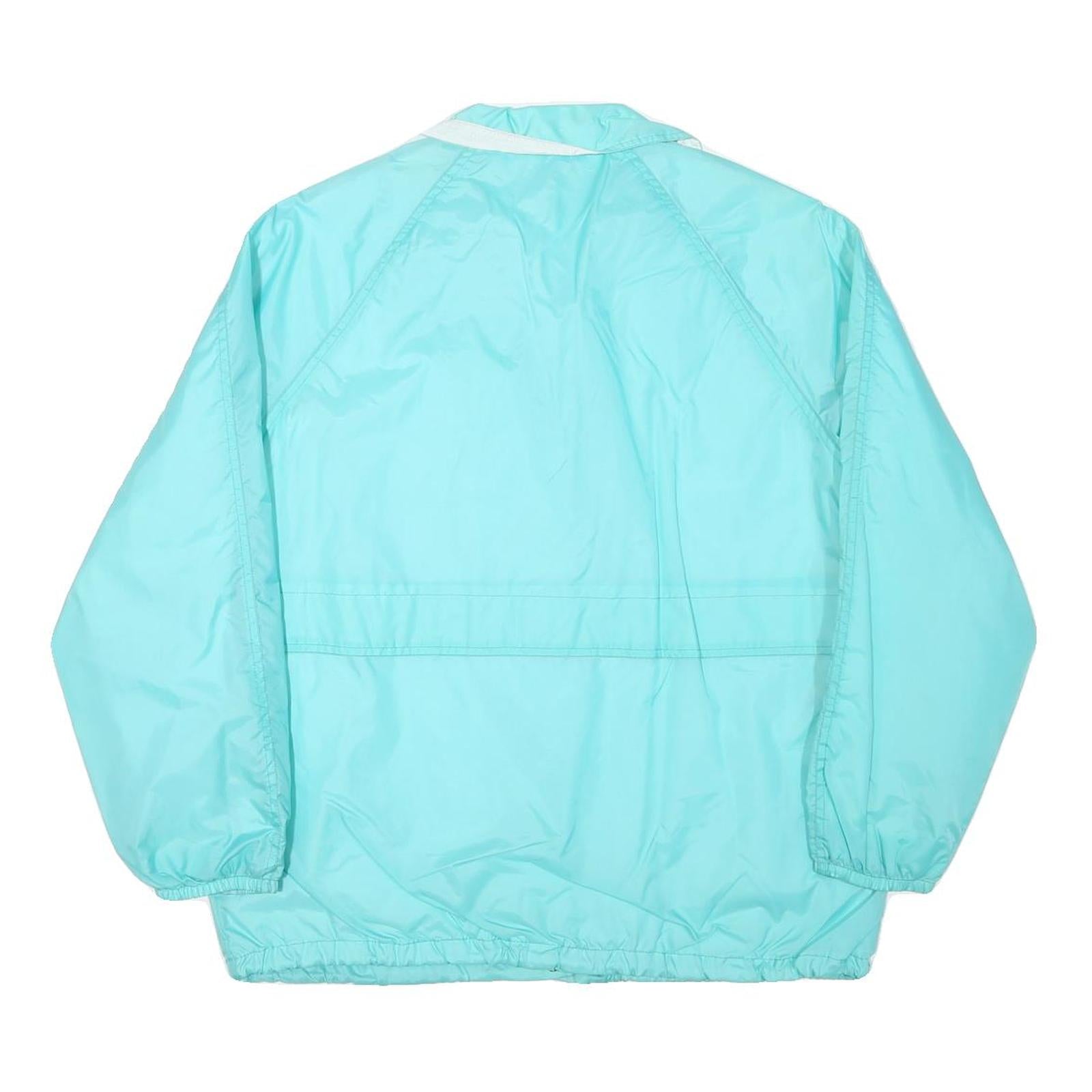 SHERWOOD Womens Blue Nylon Button Jacket L Lightweight Plain Button Closure