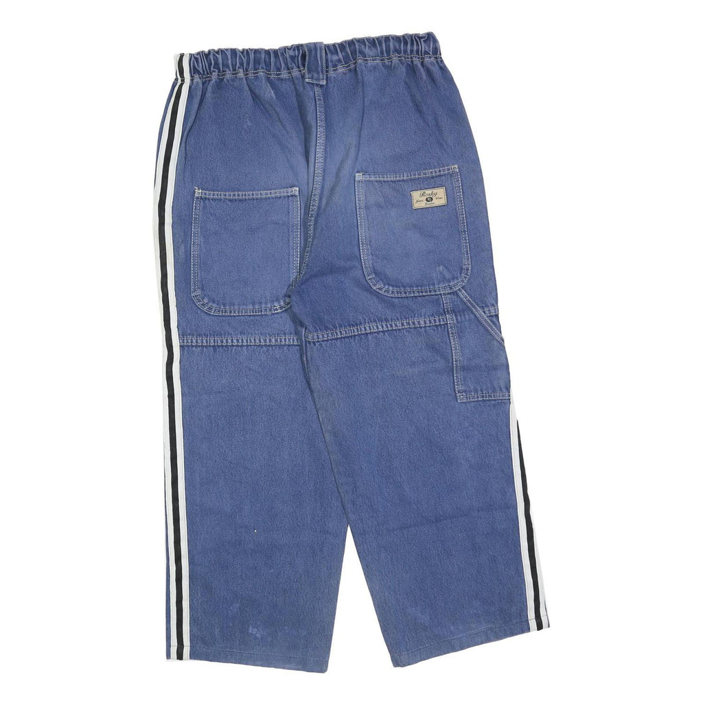 ROSKY Womens Blue Relaxed Straight Denim Medium W32 L26 Casual Sports Stripe