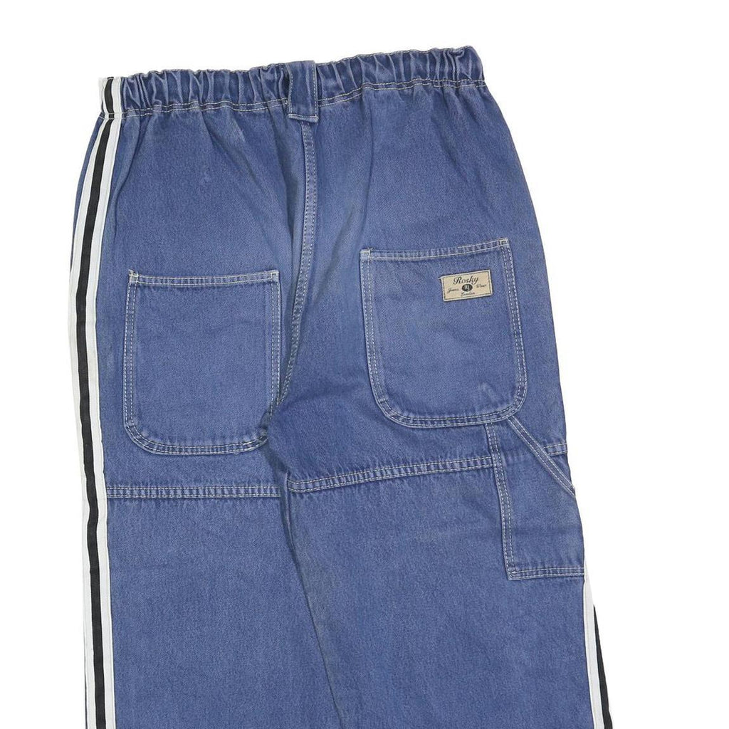 ROSKY Womens Blue Relaxed Straight Denim Medium W32 L26 Casual Sports Stripe