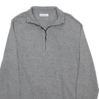 CALVIN KLEIN Mens Grey Plain Pullover Jumper Crew Neck Basic Knit M Cotton Blend