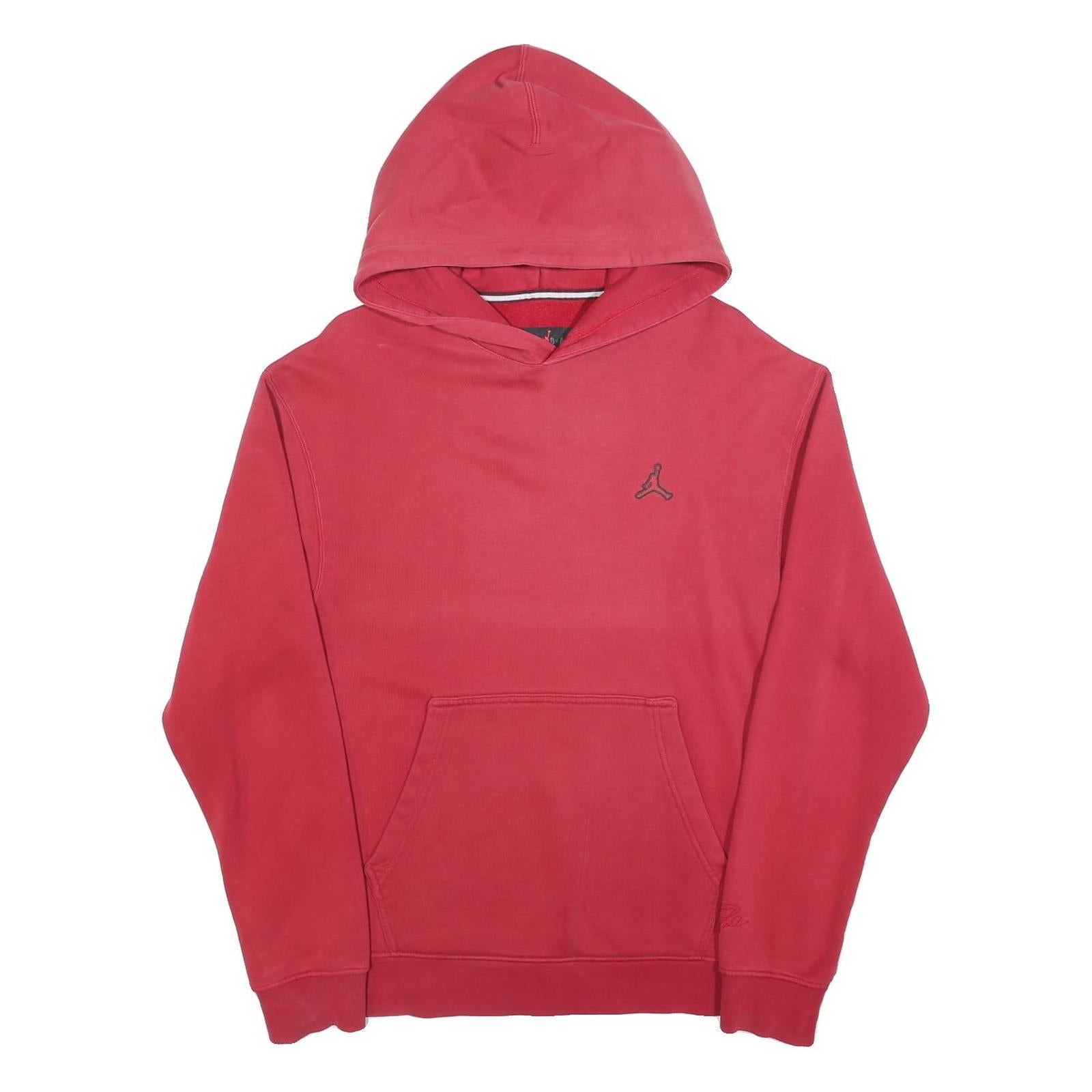 AIR JORDAN Mens Red Hoodie M Cotton Blend Pullover Casual Streetwear