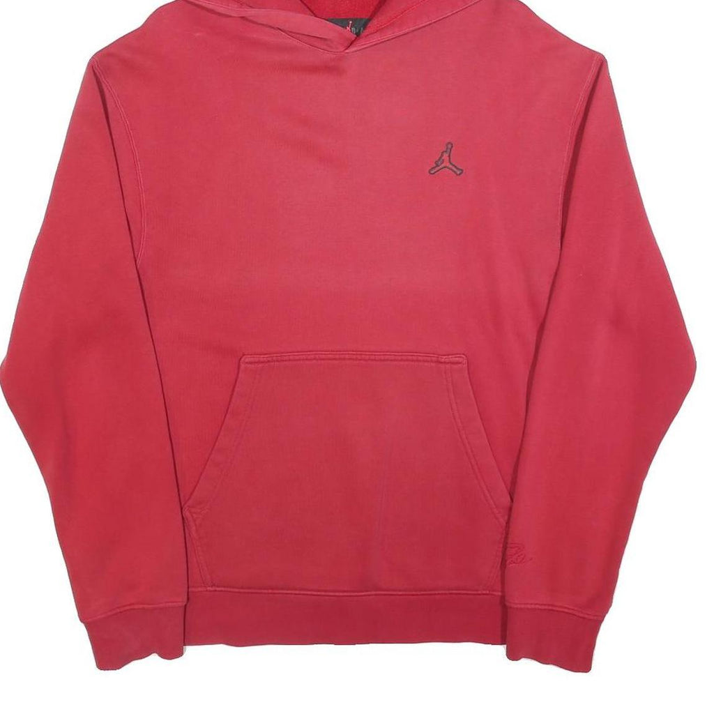 AIR JORDAN Mens Red Hoodie M Cotton Blend Pullover Casual Streetwear