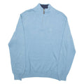 NAUTICA Mens Jumper Blue 1/4 Zip Tight Knit L