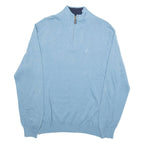 NAUTICA Mens Jumper Blue 1/4 Zip Tight Knit L