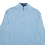 NAUTICA Mens Jumper Blue 1/4 Zip Tight Knit L
