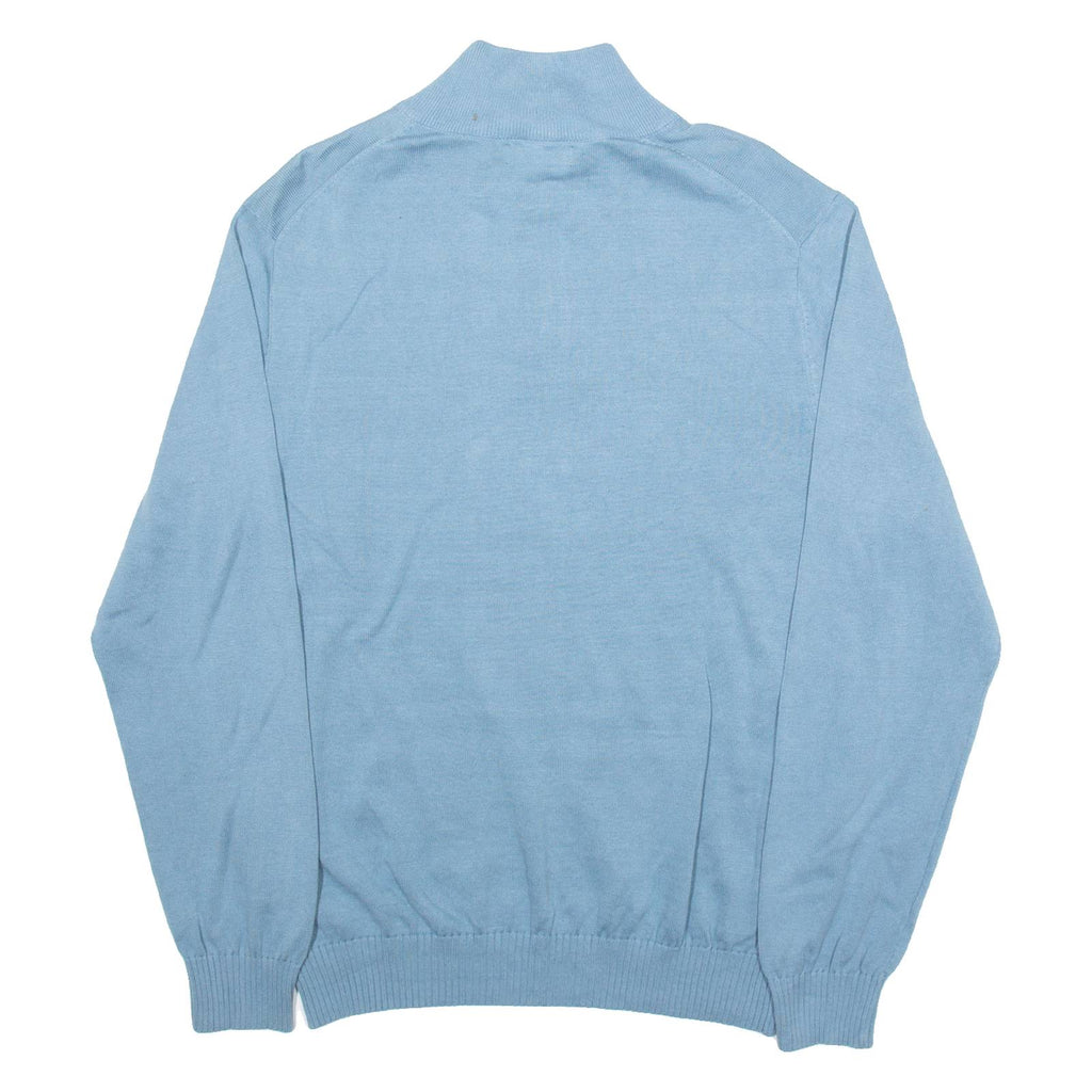 NAUTICA Mens Jumper Blue 1/4 Zip Tight Knit L