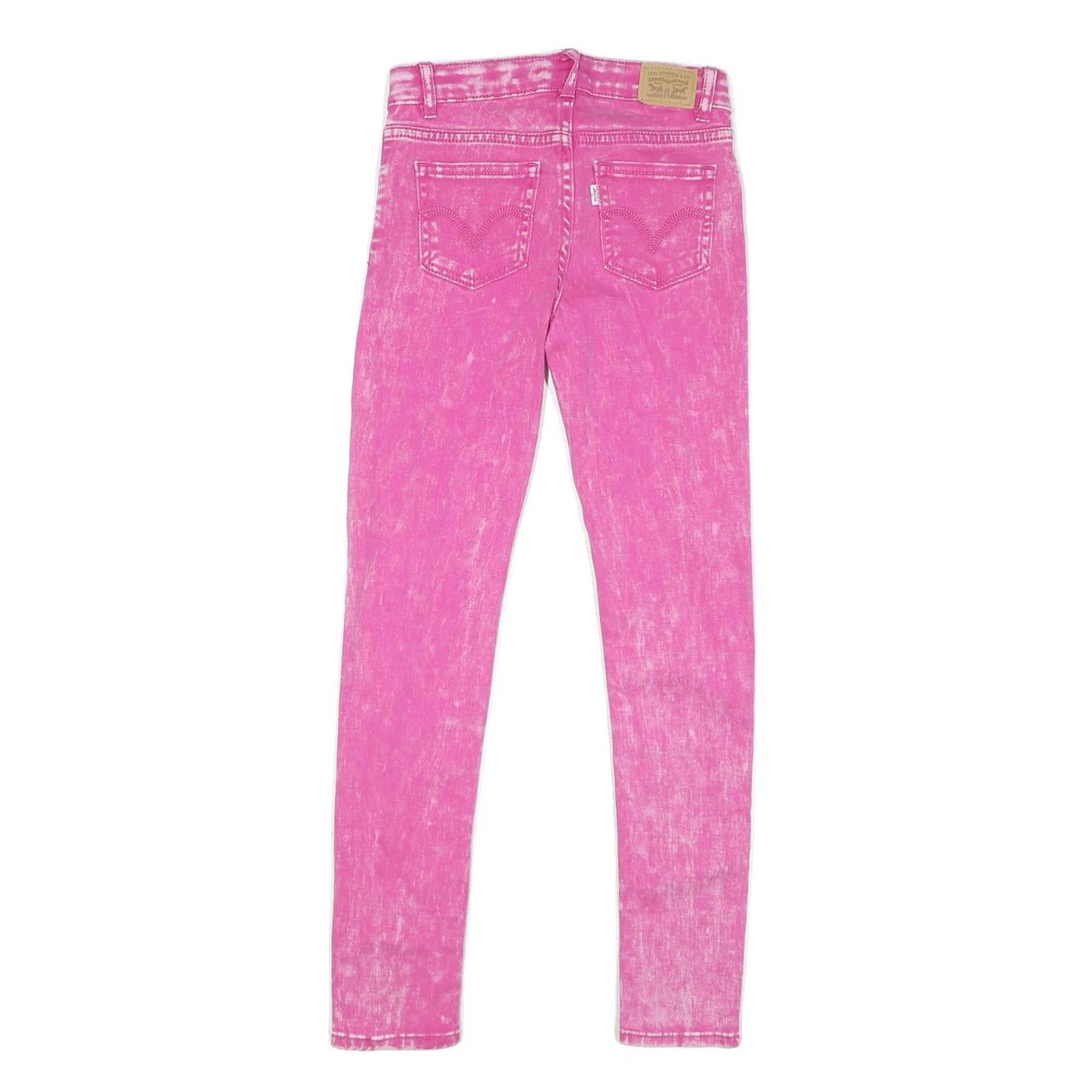 LEVI'S Womens Pink Regular Skinny Denim Light W24 L26 Pink Wash Jeans