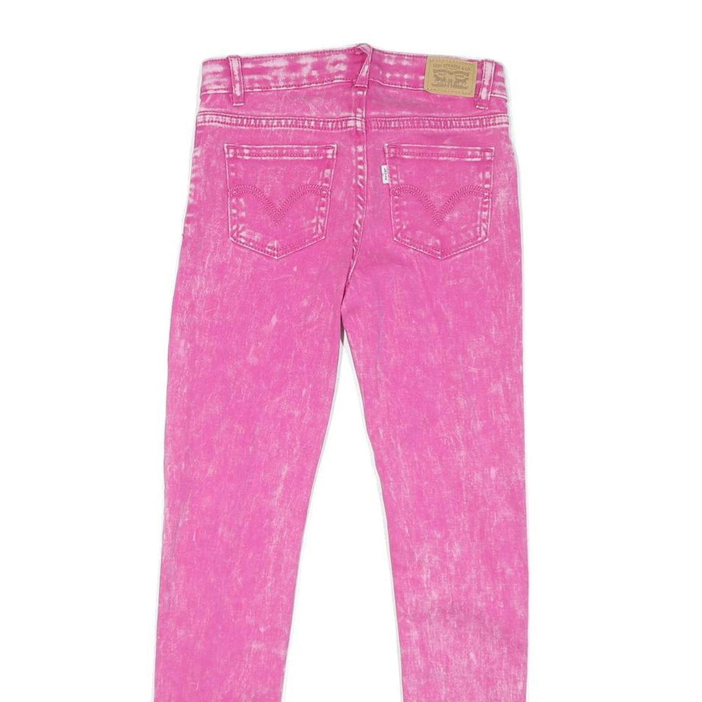 LEVI'S Womens Pink Regular Skinny Denim Light W24 L26 Pink Wash Jeans