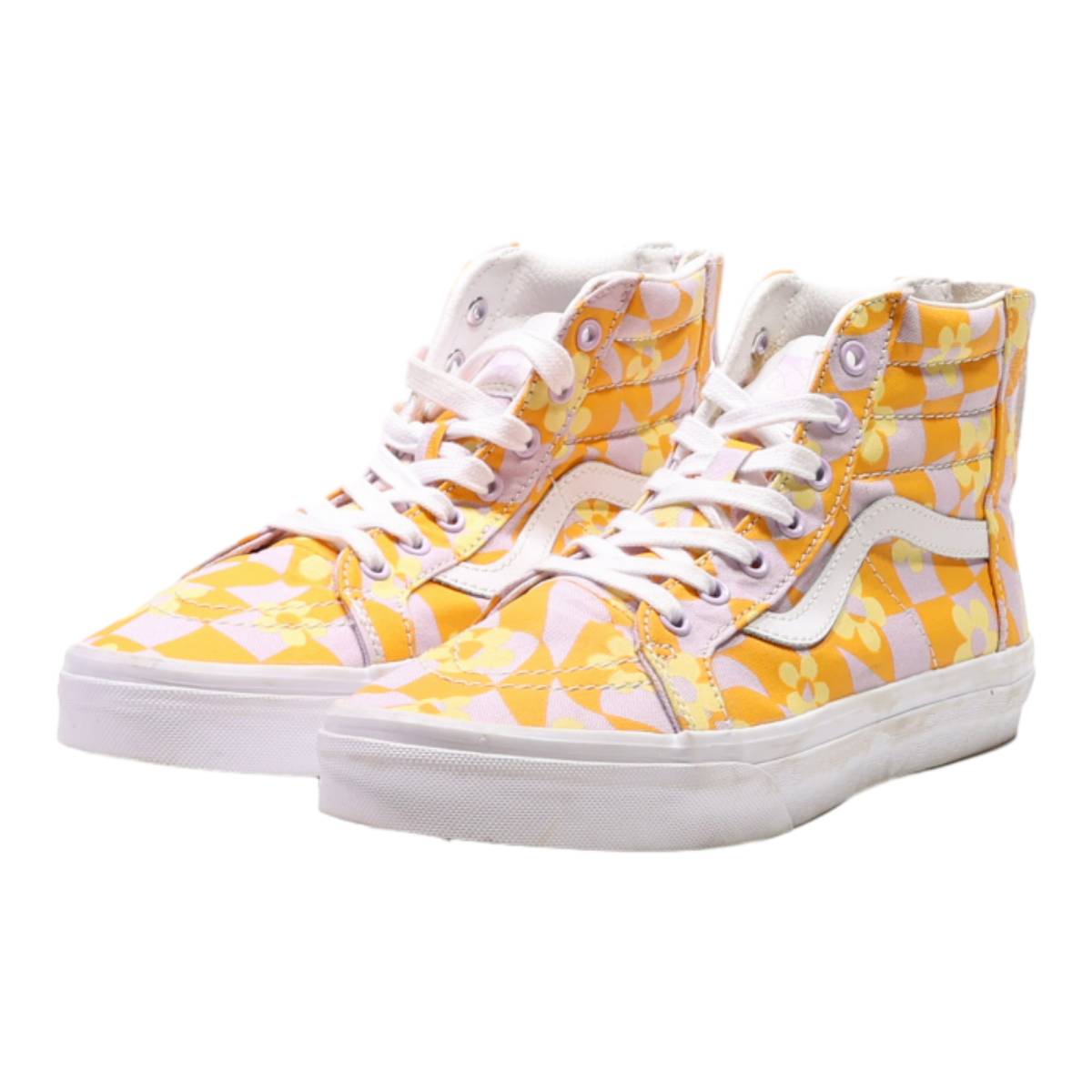 VANS Old Skool High Top Trainers Yellow Canvas Girls UK 4.5