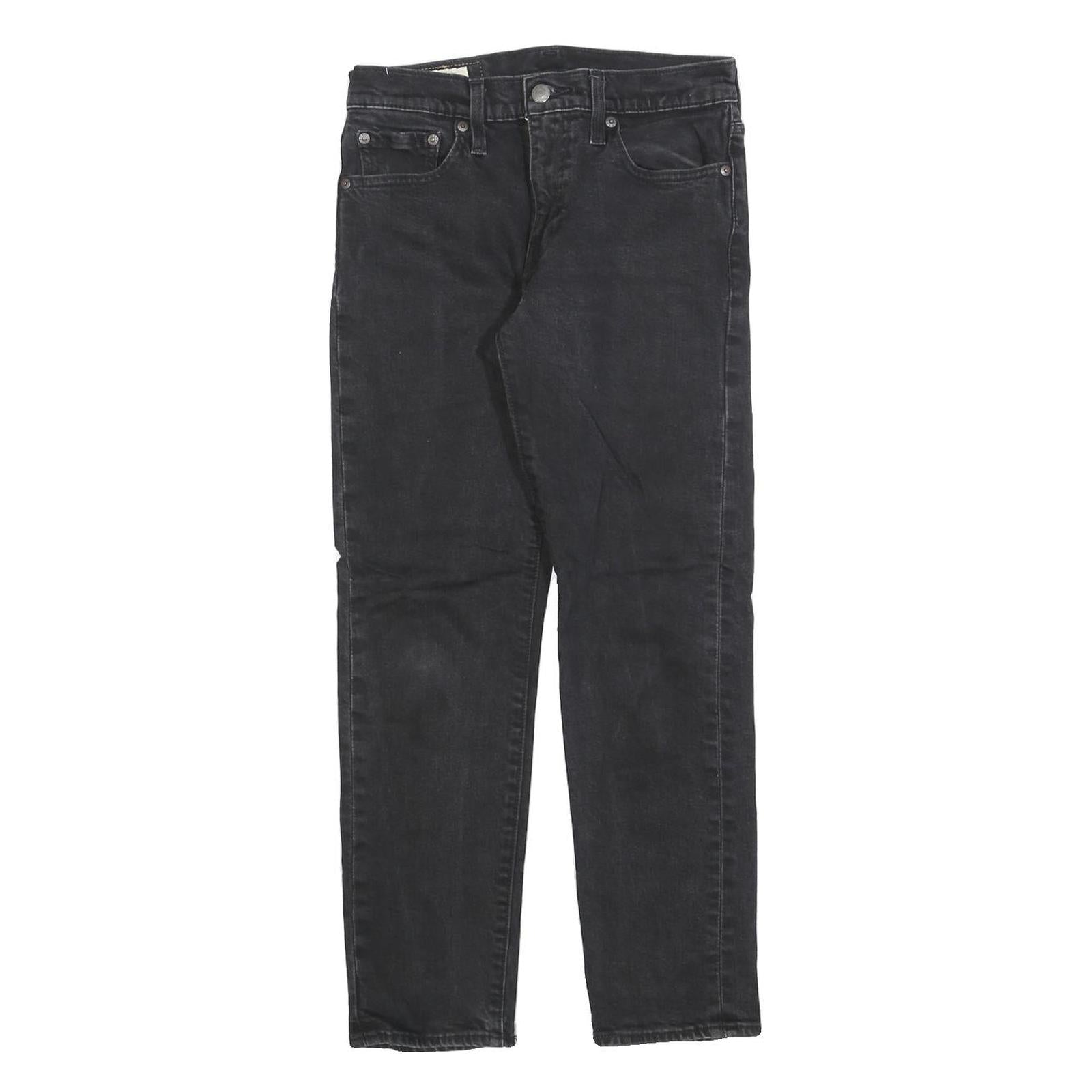 LEVI'S 502 Mens Jeans Black Slim Skinny Denim Raw W29 L26 Classic Zip Cotton
