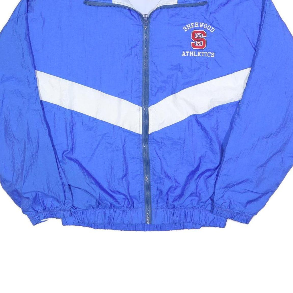 NEFF Mens Blue & White Sherwood Athletics Track Jacket L Nylon Zip