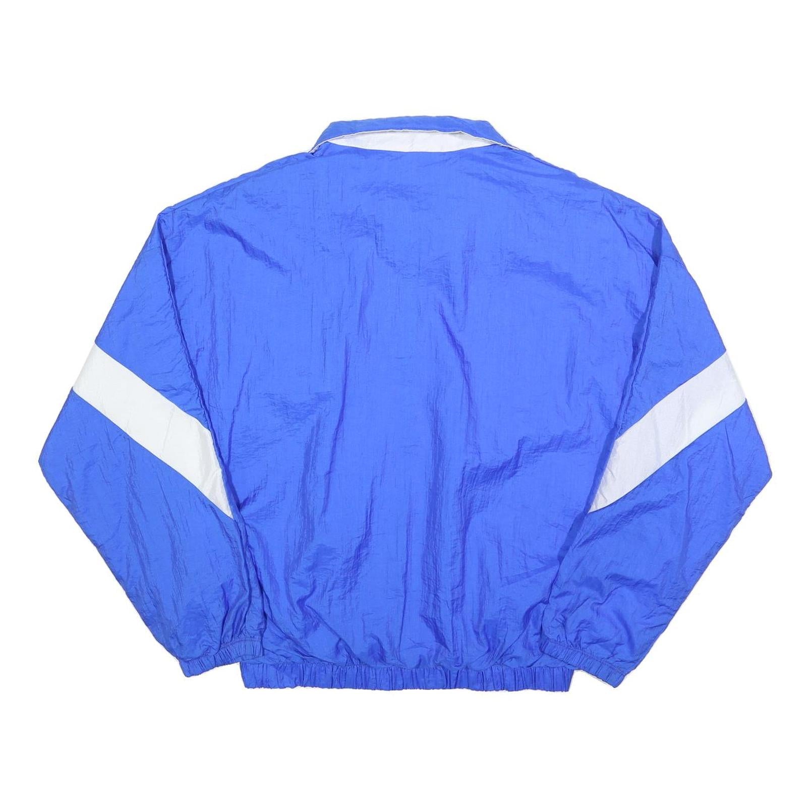 NEFF Mens Blue & White Sherwood Athletics Track Jacket L Nylon Zip