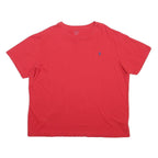 POLO RALPH LAUREN Womens Red Classic T-Shirt 2XL Short Sleeve Crew Neck Cotton