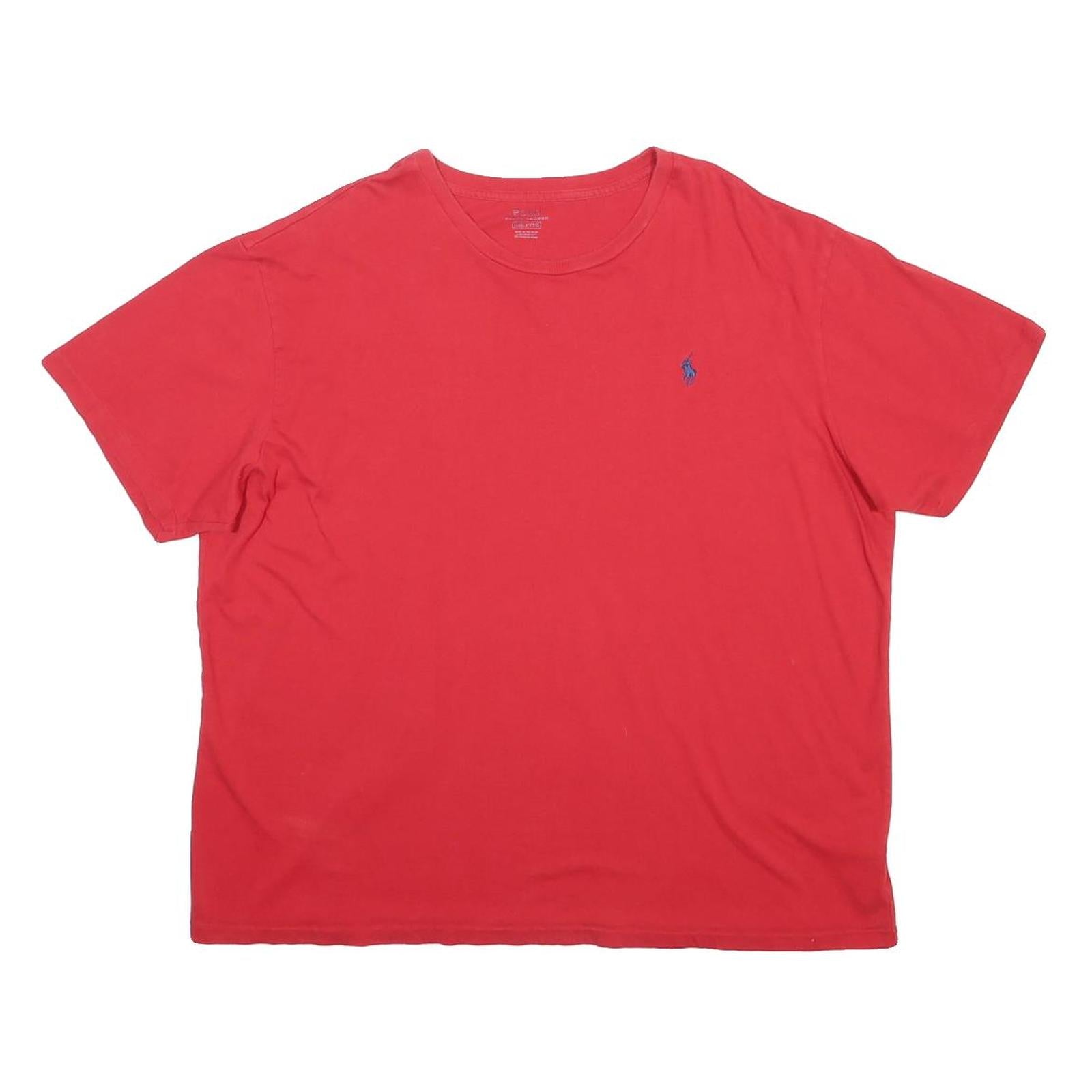 POLO RALPH LAUREN Womens Red Classic T-Shirt 2XL Short Sleeve Crew Neck Cotton