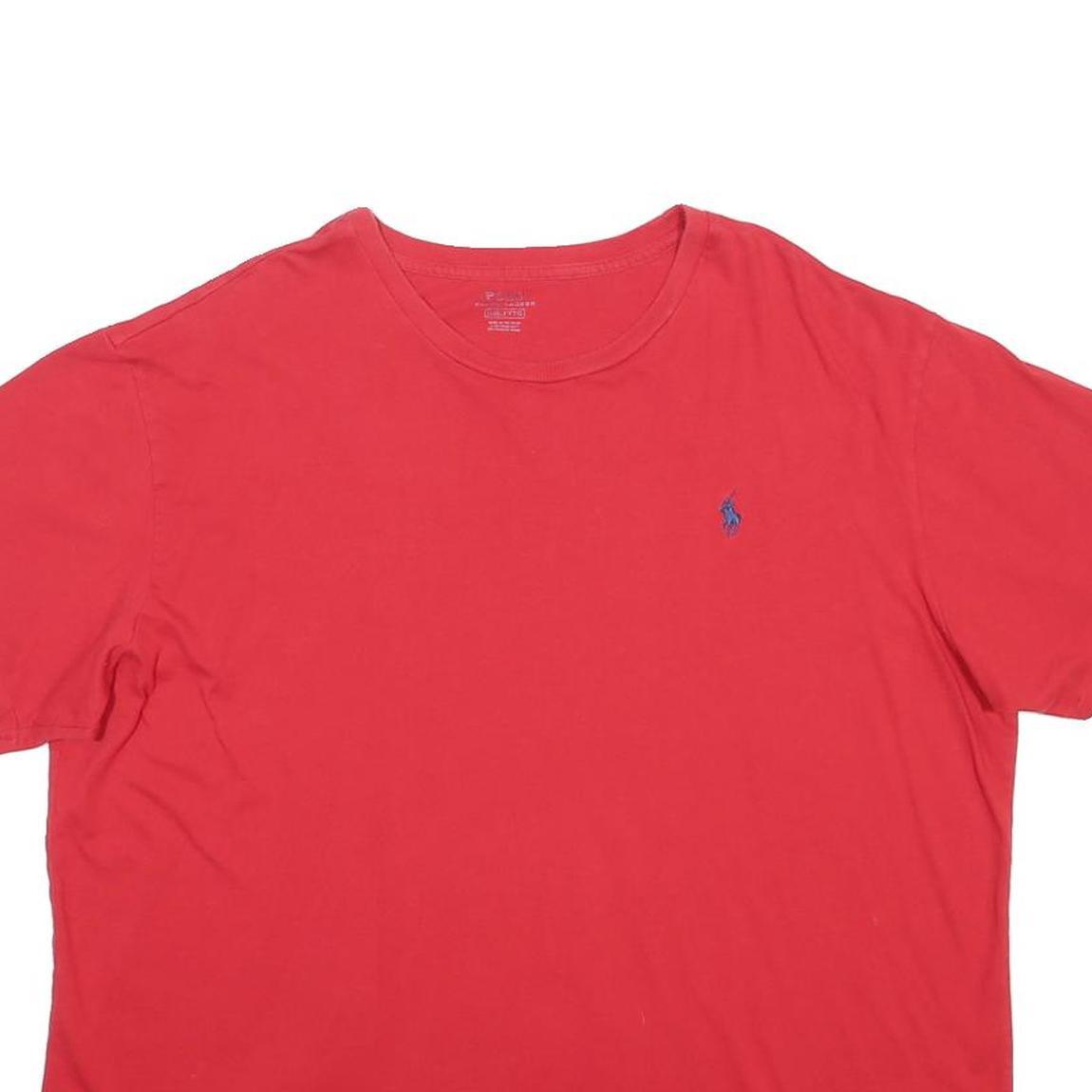 POLO RALPH LAUREN Womens Red Classic T-Shirt 2XL Short Sleeve Crew Neck Cotton