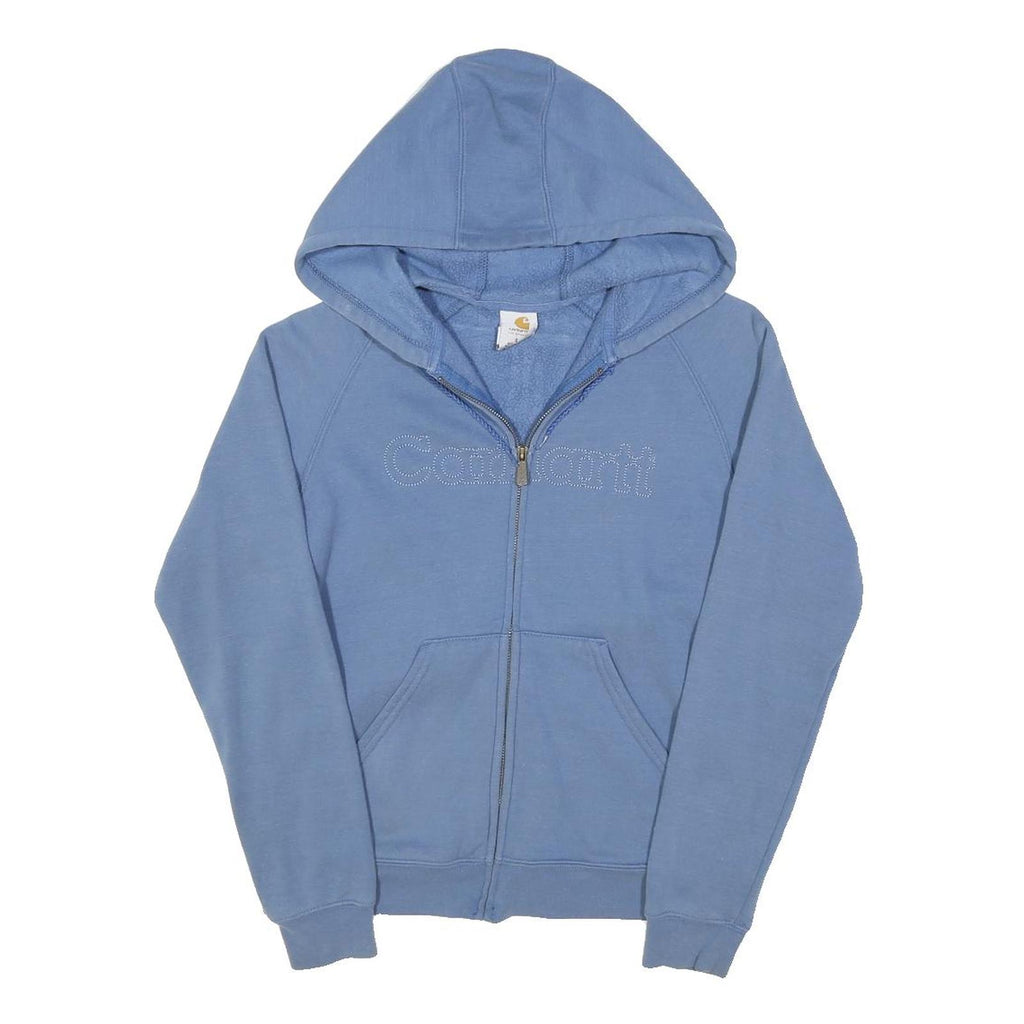CARHARTT Womens Blue Zip Hoodie S Cotton Blend Casual Sweatshirt