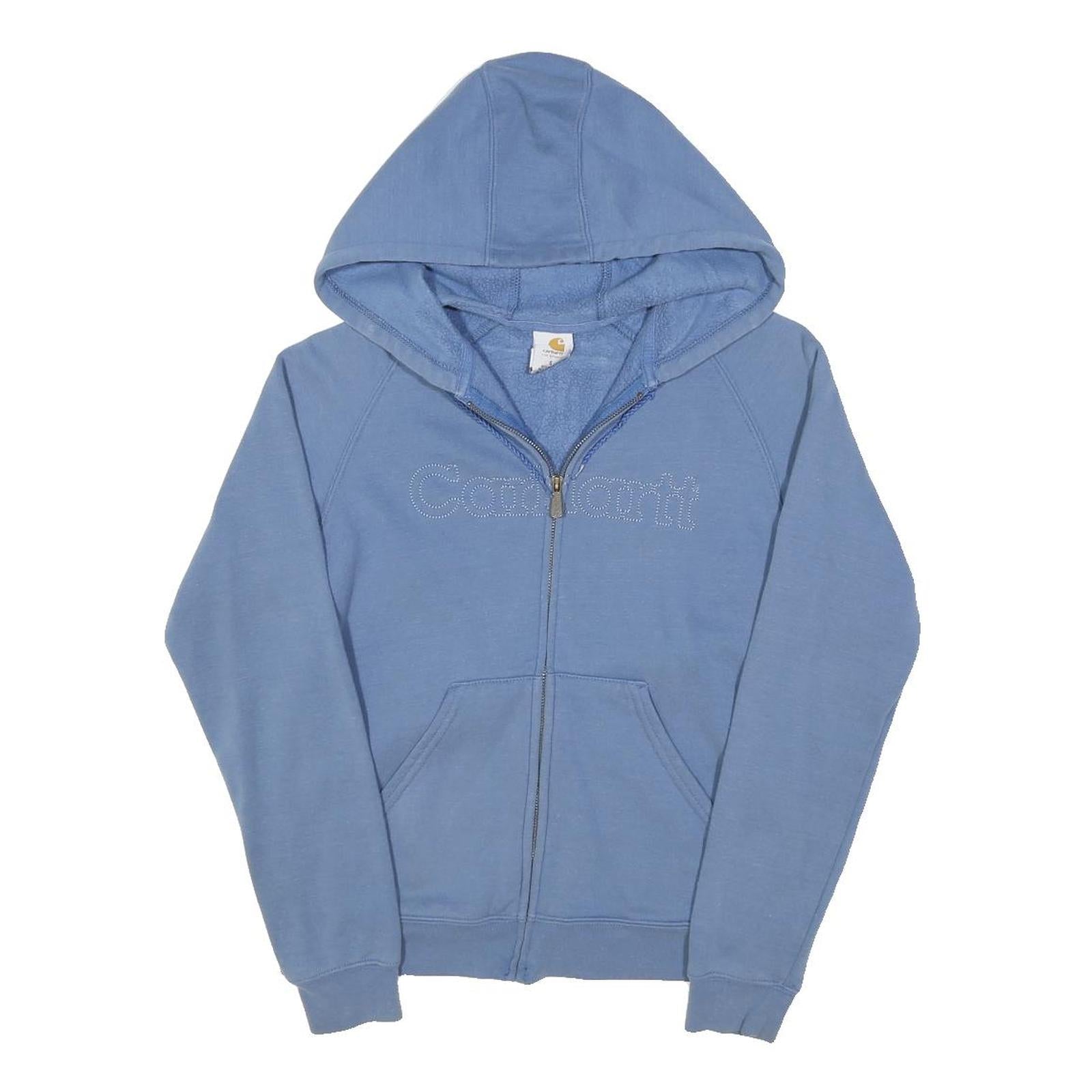 CARHARTT Womens Blue Zip Hoodie S Cotton Blend Casual Sweatshirt