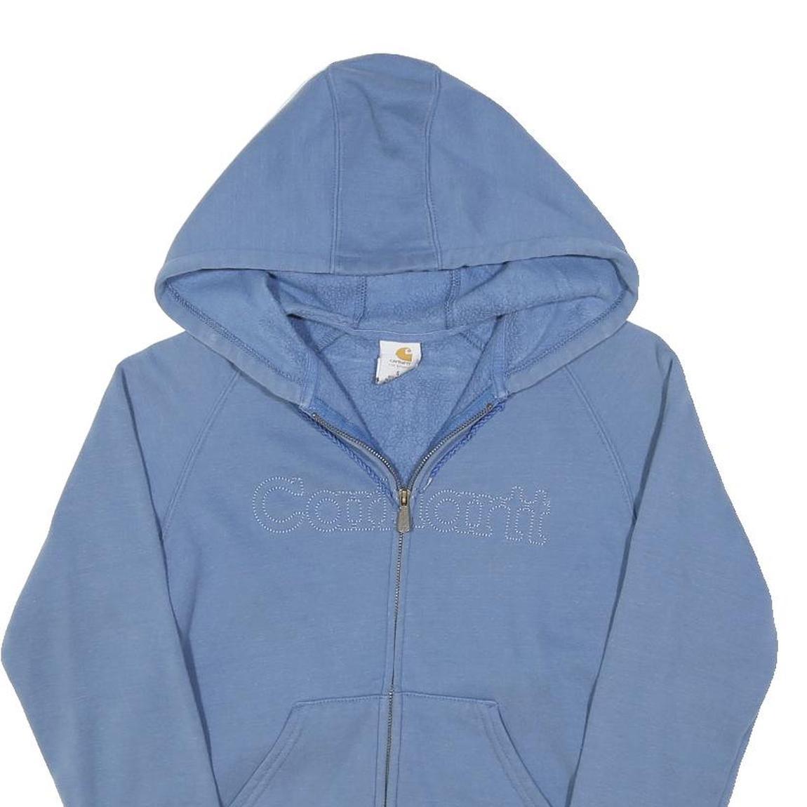 CARHARTT Womens Blue Zip Hoodie S Cotton Blend Casual Sweatshirt