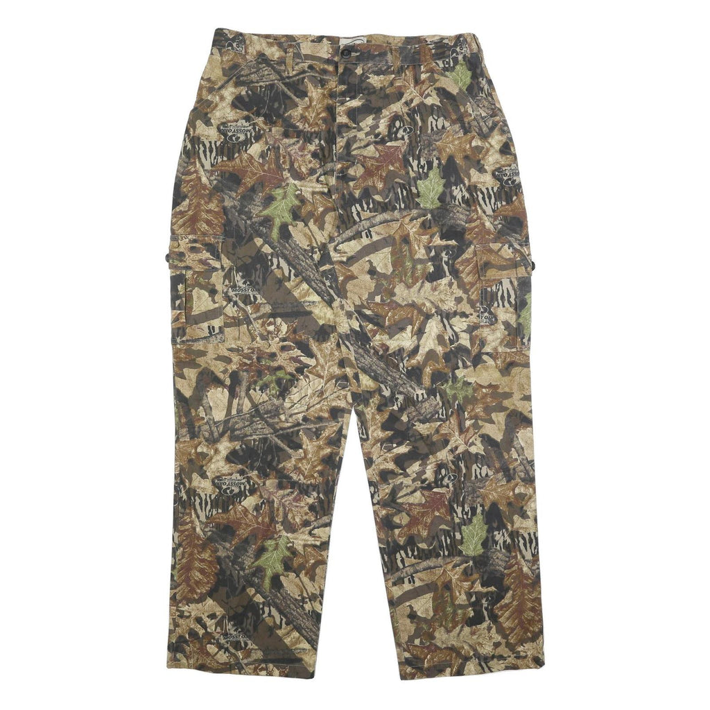 FIELDSTAFF Mens Cotton Blend Camouflage Relaxed Straight Trousers W40 L33 Cargo