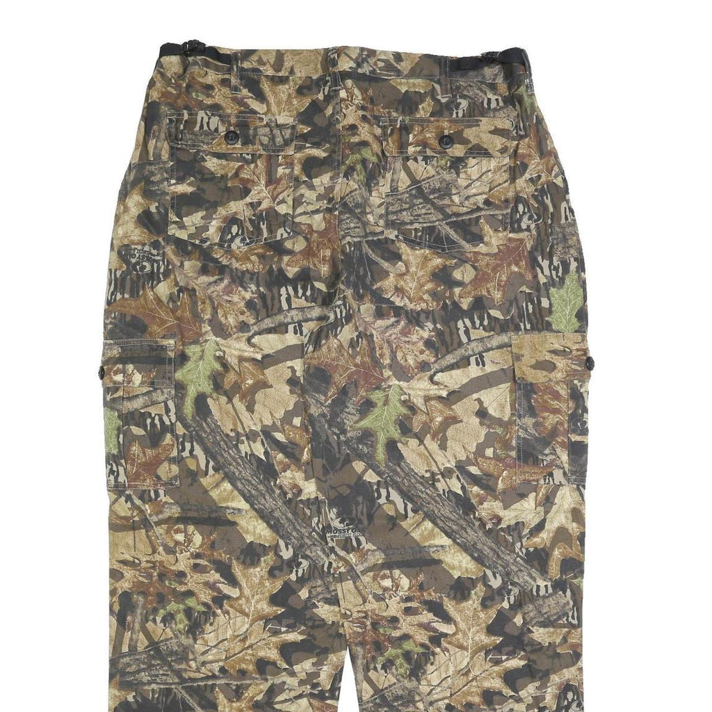 FIELDSTAFF Mens Cotton Blend Camouflage Relaxed Straight Trousers W40 L33 Cargo