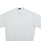 CARLETTI Mens White Short Sleeve Plain Pocket Polo Shirt L Polyester Blend