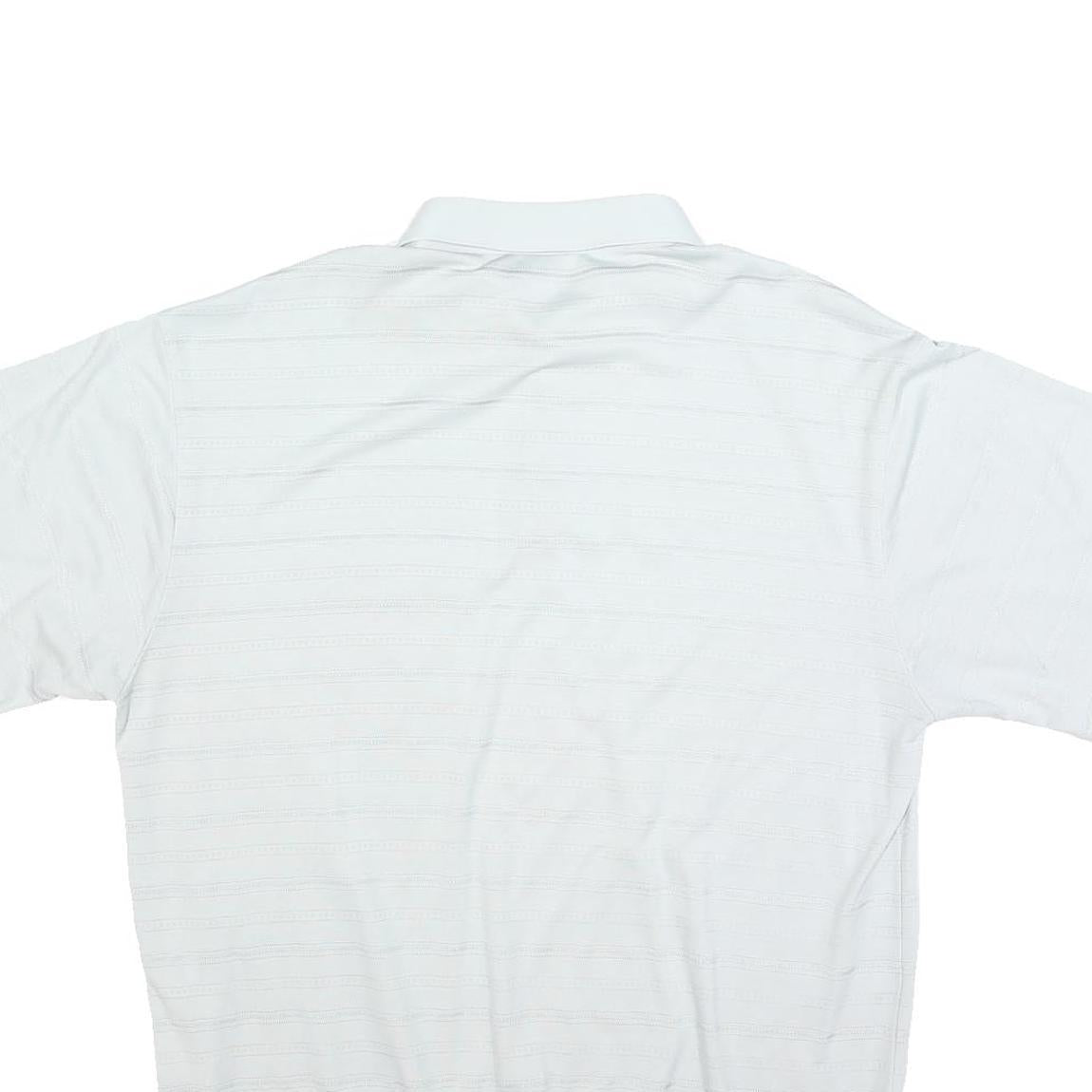 CARLETTI Mens White Short Sleeve Plain Pocket Polo Shirt L Polyester Blend