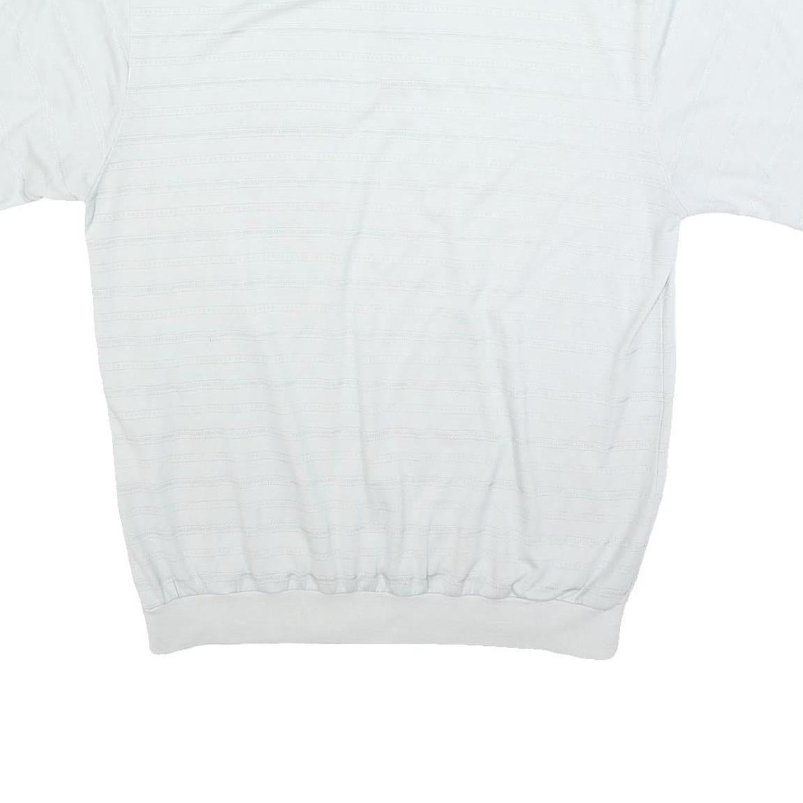 CARLETTI Mens White Short Sleeve Plain Pocket Polo Shirt L Polyester Blend