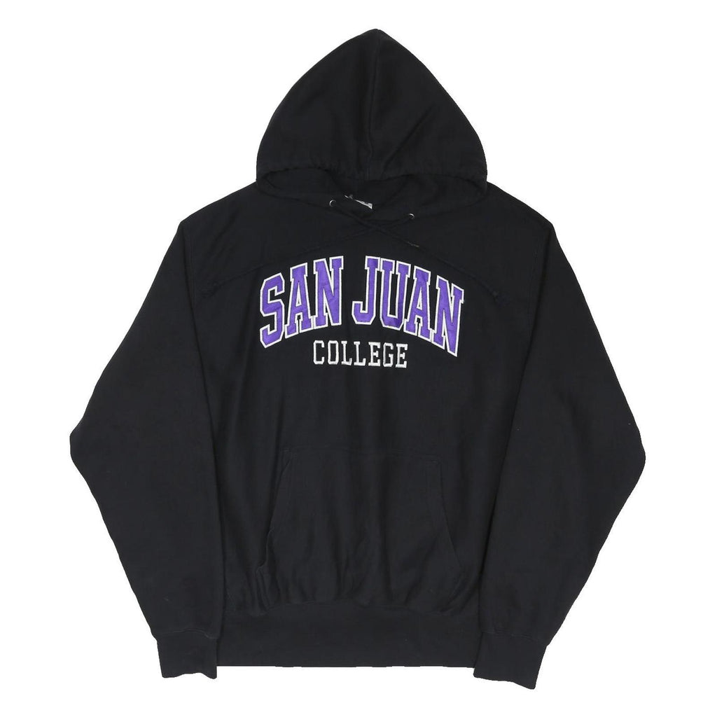MV SPORT Mens Black San Juan College Pullover Hoodie L Casual Cotton Blend