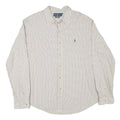 RALPH LAUREN Mens White & Brown Check Shirt 2XL Classic Fit Button-Down Collar