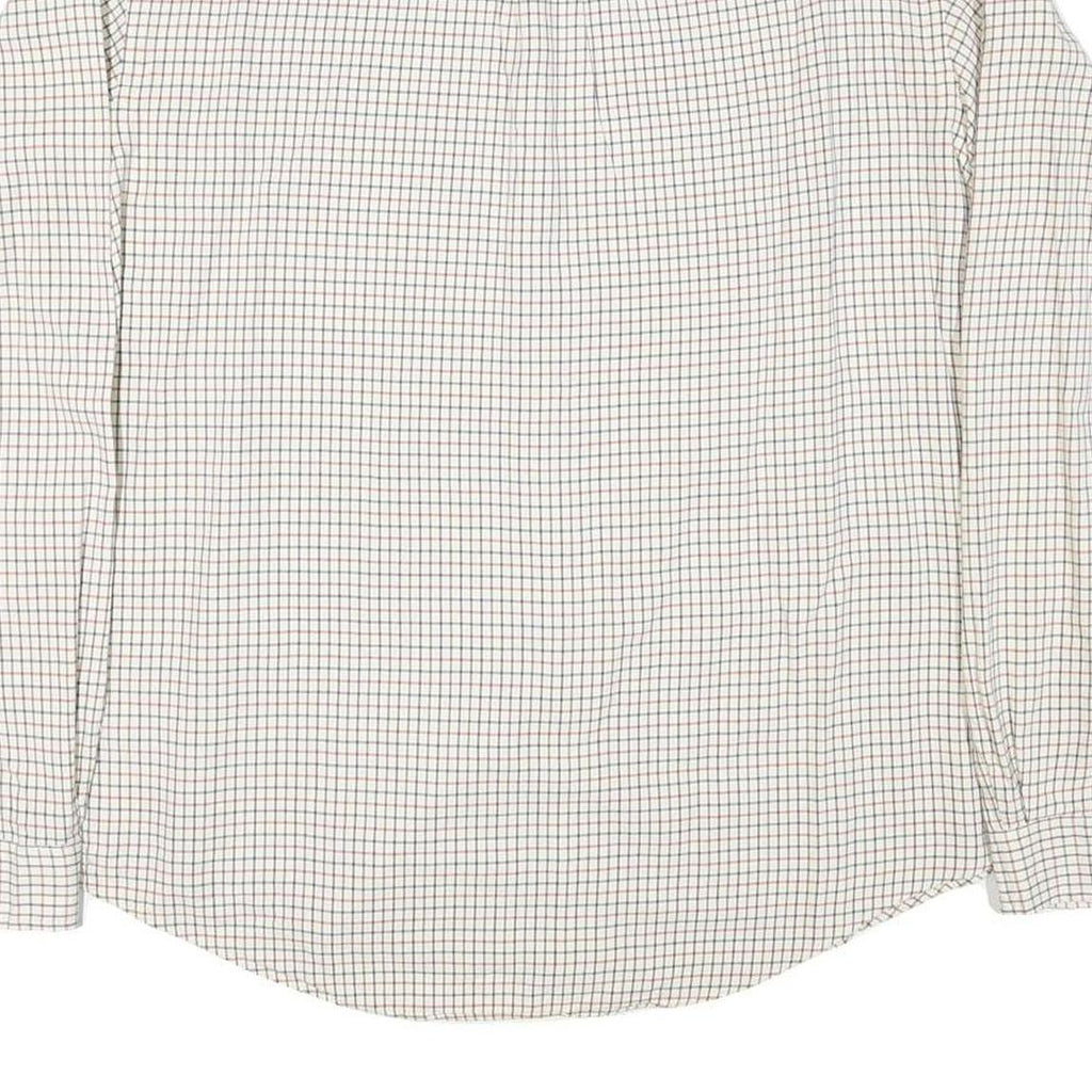 RALPH LAUREN Mens White & Brown Check Shirt 2XL Classic Fit Button-Down Collar