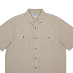CARHARTT Mens Beige Short Sleeve Cotton Shirt L Casual Workwear