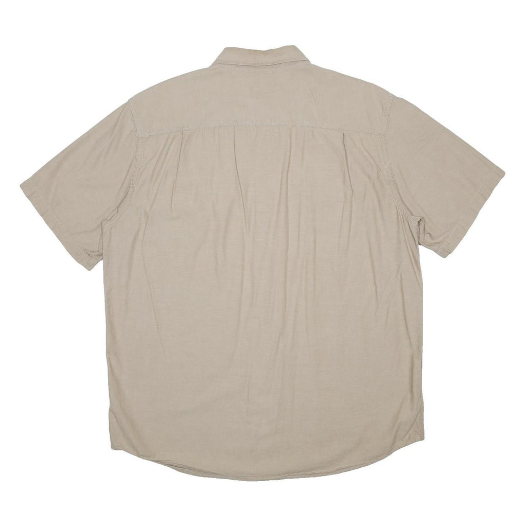 CARHARTT Mens Beige Short Sleeve Cotton Shirt L Casual Workwear