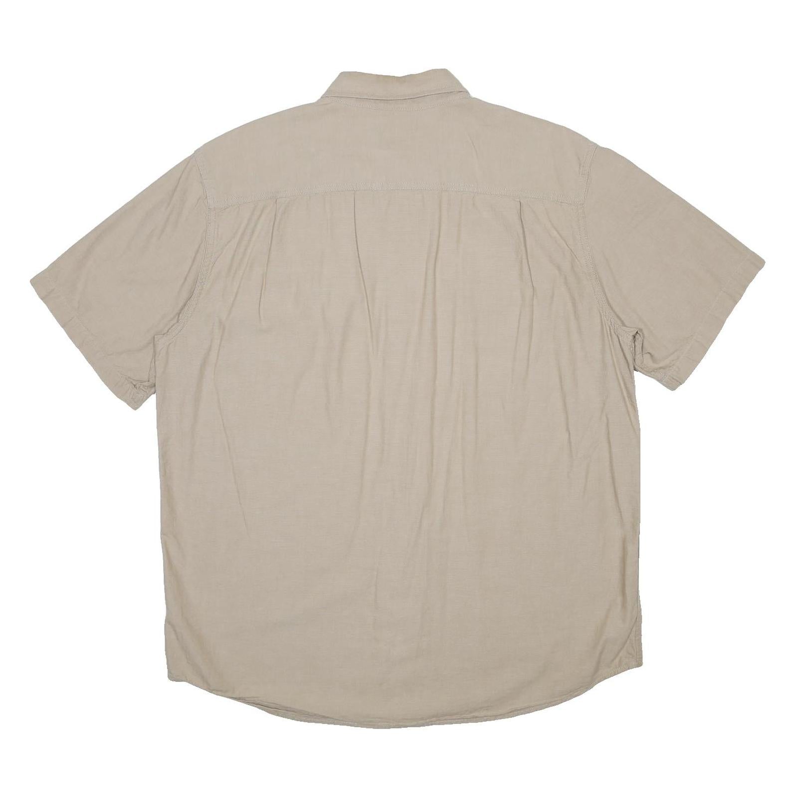 CARHARTT Mens Beige Short Sleeve Cotton Shirt L Casual Workwear