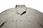 CARHARTT Mens Beige Short Sleeve Cotton Shirt L Casual Workwear